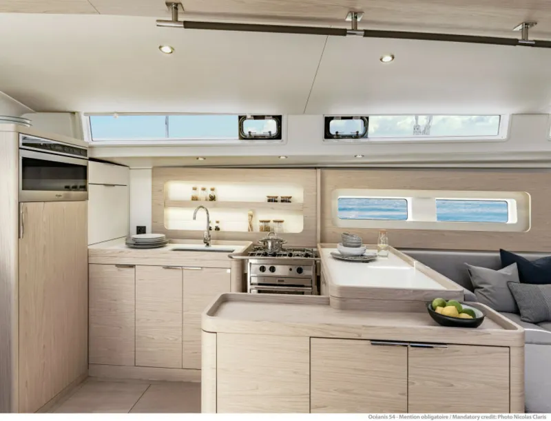 Slide: The Image of Oceanis Yacht 54 Galley with 3 Gloss Oak Alpi - 5678512