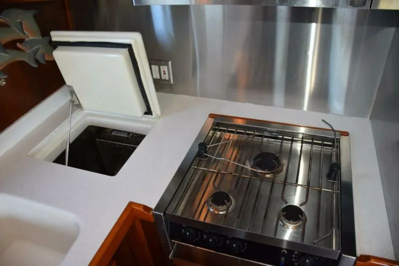 Slide: The Image of Top load counter cold plate freezer, gas range, teak spill railings - 5711488