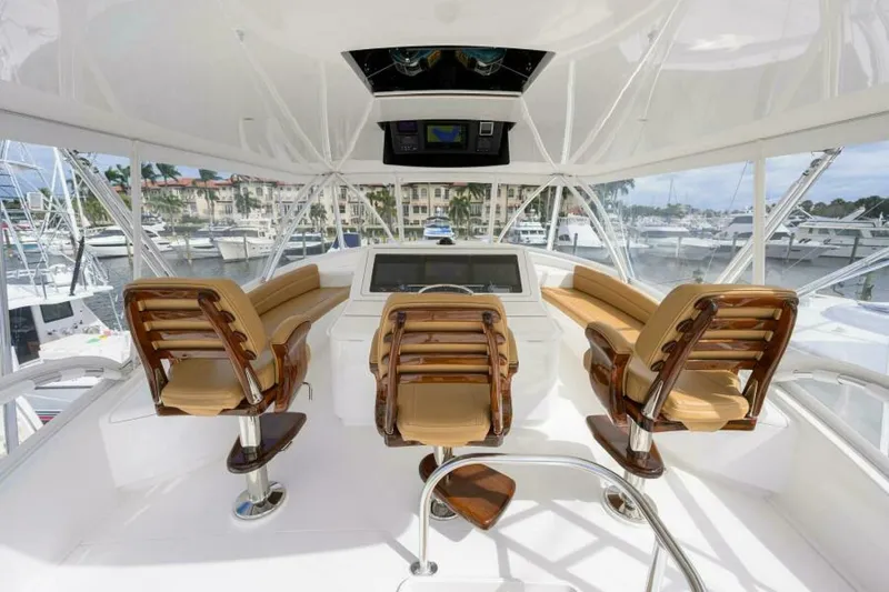 Slide: The Image of Viking 72 TAMI ANN - Flybridge Helm Seating 2021 Viking 72 Convertible TAMI ANN - 5725675