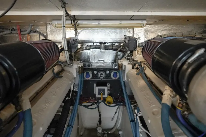 Slide: The Image of 1994 Hatteras 46 Convertible- CHANGE ORDER- Engine Room - 5727052