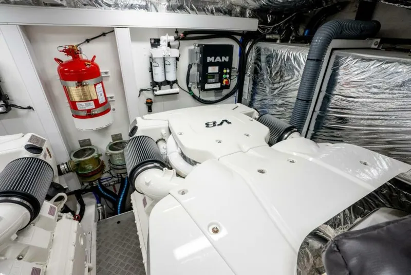 Slide: The Image of Princess F62 Stumped- Engine Room 2020 Princess Flybridge Stumped - 5727292