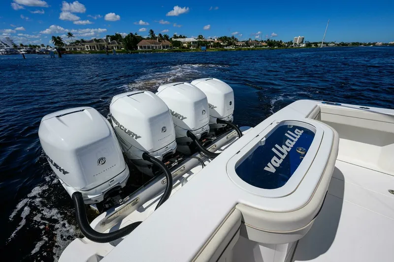 Slide: The Image of Quad Mercury Outboard Engines 2022 Valhalla V41 Center Console MISS ALLIED - 7679747