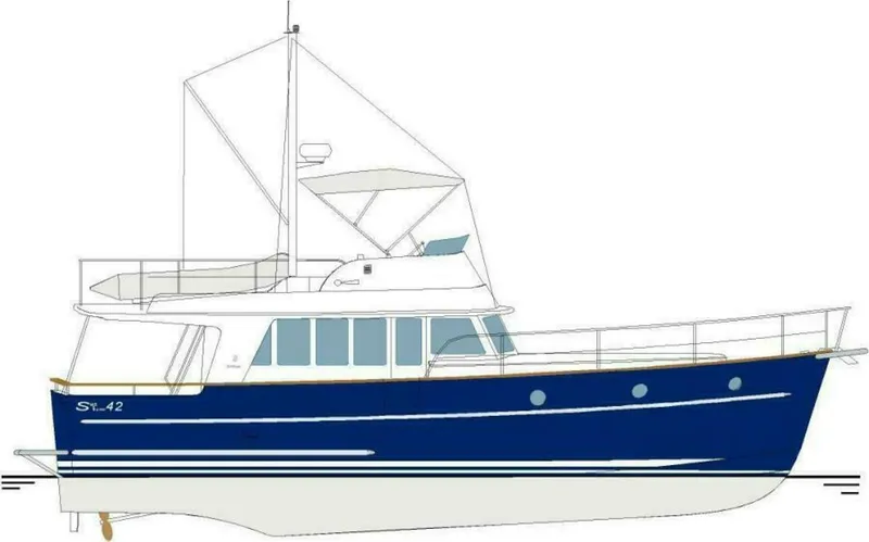 Slide: The Image of Beneteau Swift Trawler 42 Profile Drawing - 5757195