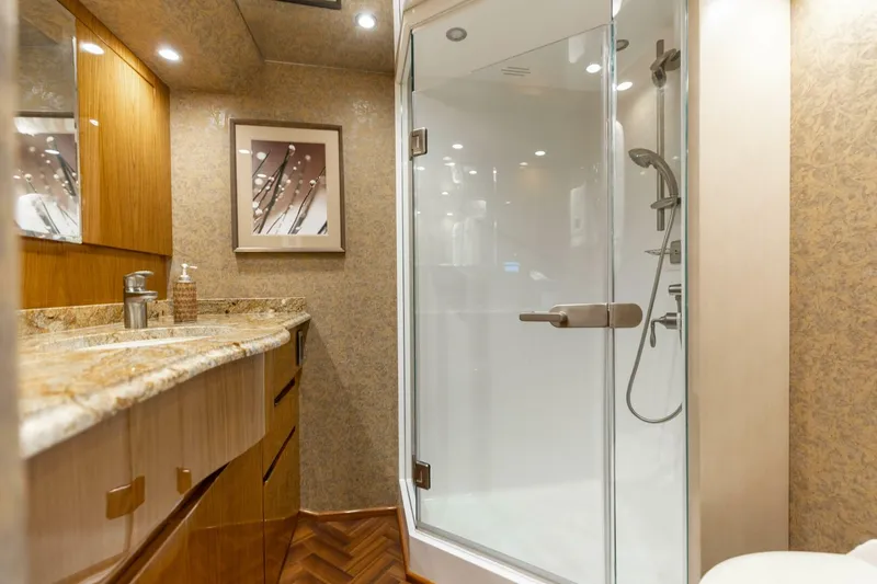 Slide: The Image of 2013 Viking 76 Convertible- REEL FIRE- Master Stateroom Head - 5763711