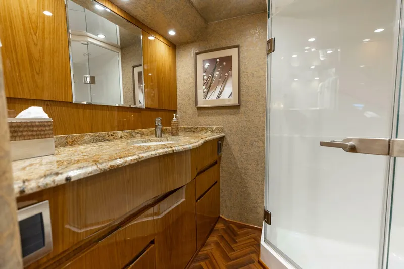 Slide: The Image of 2013 Viking 76 Convertible- REEL FIRE- Master Stateroom Head - 5763710