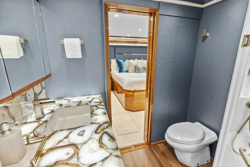 Slide: The Image of 2026 Viking 82 Convertible- TEAM HARVEY I- Master Stateroom Head - 5771101