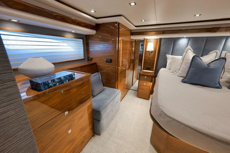 Slide: The Image of Viking 80 Baileys Ark - Interior Master Stateroom 2024 Viking 80 Convertible Baileys Ark - 5782175