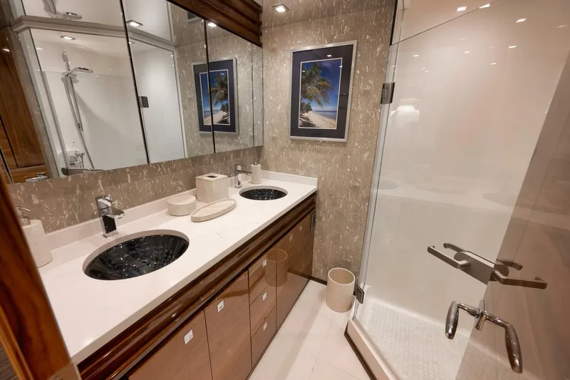 Slide: The Image of Viking 80 Baileys Ark - Interior Master Stateroom Head 2024 Viking 80 Convertible Baileys Ark - 5782180