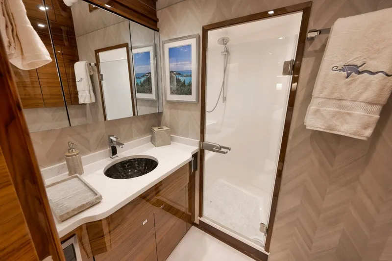 Slide: The Image of Viking 80 Baileys Ark - Interior Guest Stateroom, Port Head 2024 Viking 80 Convertible Baileys Ark - 5783282