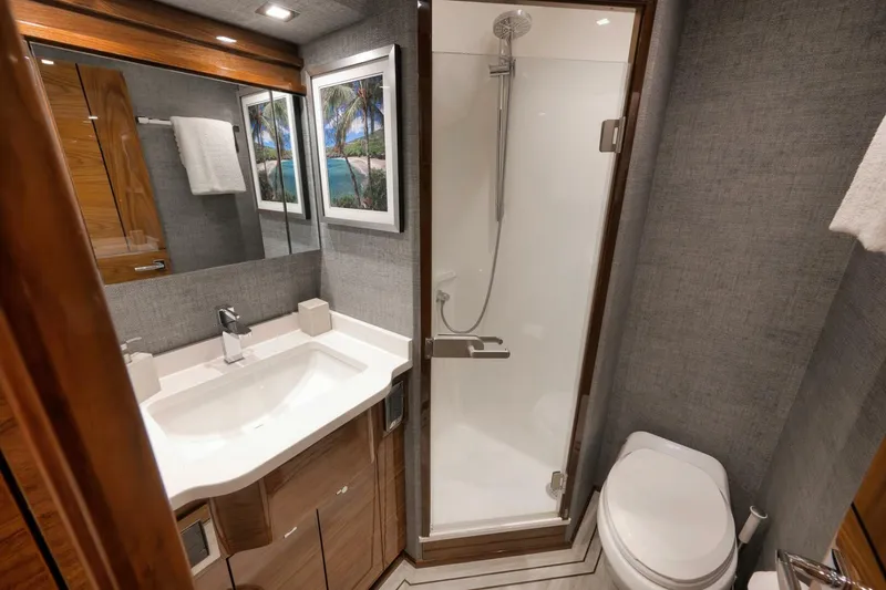 Slide: The Image of Viking 80 Baileys Ark - Interior Guest Stateroom Head 2024 Viking 80 Convertible Baileys Ark - 5782199