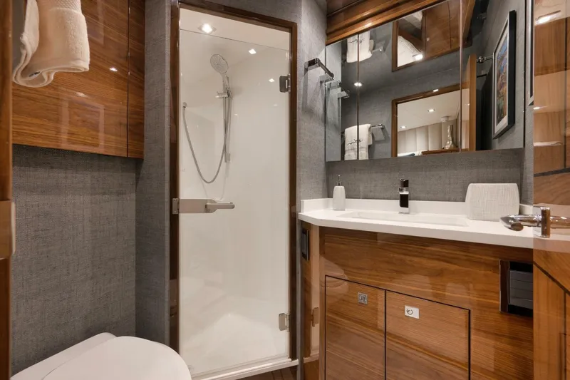 Slide: The Image of Viking 80 Baileys Ark - Interior Guest Stateroom Head 2024 Viking 80 Convertible Baileys Ark - 5782204