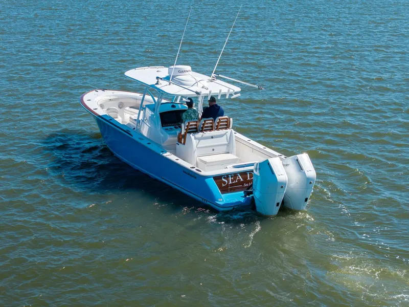 Slide: The Image of Valhalla 33 - Sea Dawg - Port Aft Profile 2024 Valhalla 33 Center Console - Sea Dawg - 5785877