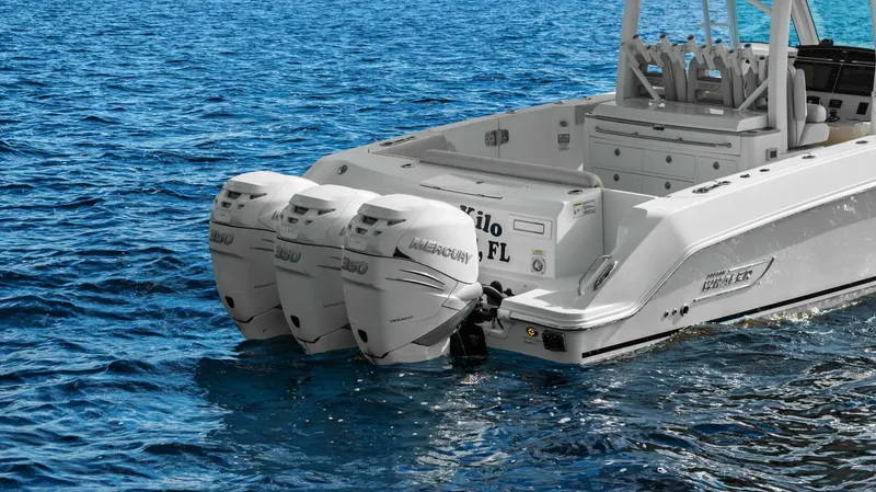 Slide: The Image of 2019 Boston Whaler 380 Outrage 'Lima Kilo' - Profile Stern Motors - 5788009