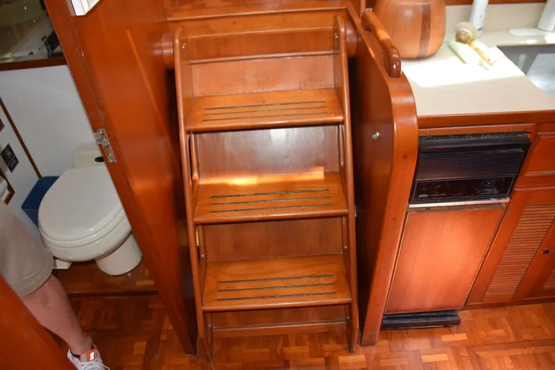 Slide: The Image of Steps down from the salon level to galley and forward stateroom - 5805838