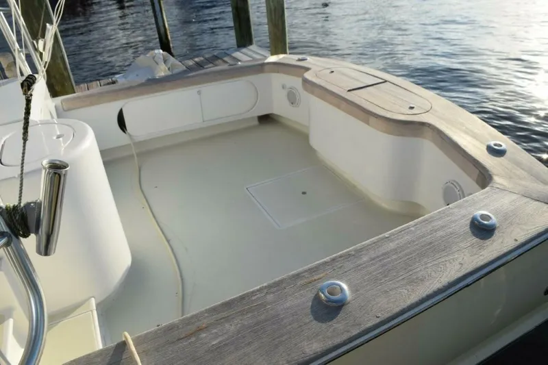 Slide: The Image of Non-Skid Cockpit Deck And Teak Coverboards And Coaming With Transom Fish Box. - 5806556