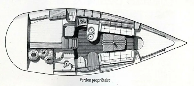 Slide: The Image of Beneteau First 35.7 Two Cabin / One Head Layout Drawing - 5808499