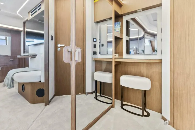 Slide: The Image of 2026 Prestige F5.7 Flybridge - Master Suite Vanity - 5809181