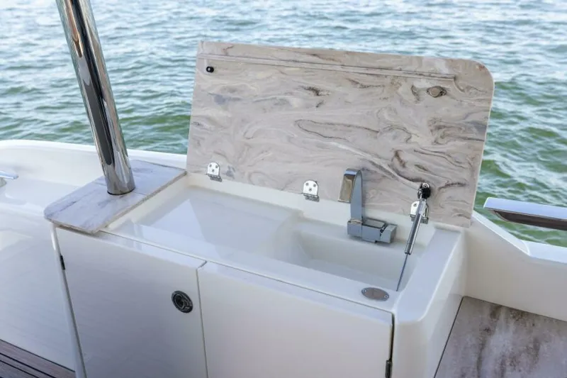 Slide: The Image of 2026 Prestige F5.7 Flybridge - Aft Deck Wet Bar - 5809220