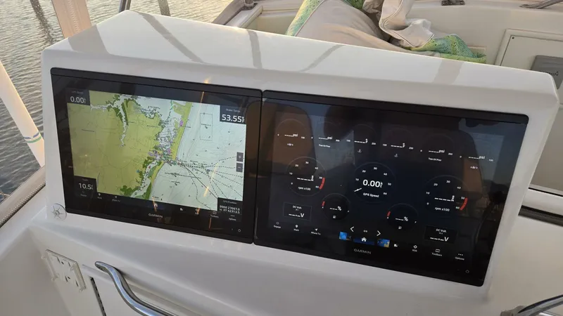 Slide: The Image of 1984 Ocean Yacht 46SS 16" Garmin Displays - 5825982