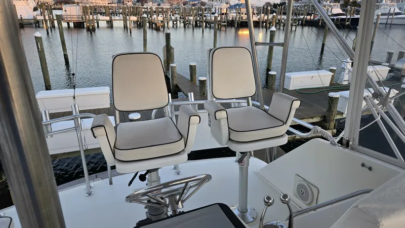 Slide: The Image of 1984 Ocean Yacht 46SS Twin Helm Chairs - 5825989