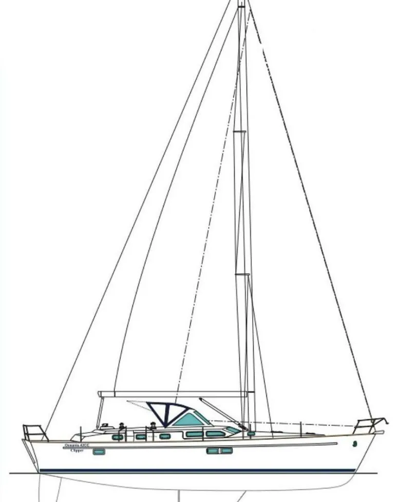 Slide: The Image of Beneteau Oceanis 42 Cc Line_drawing Sea No Evil Vys - 5897146