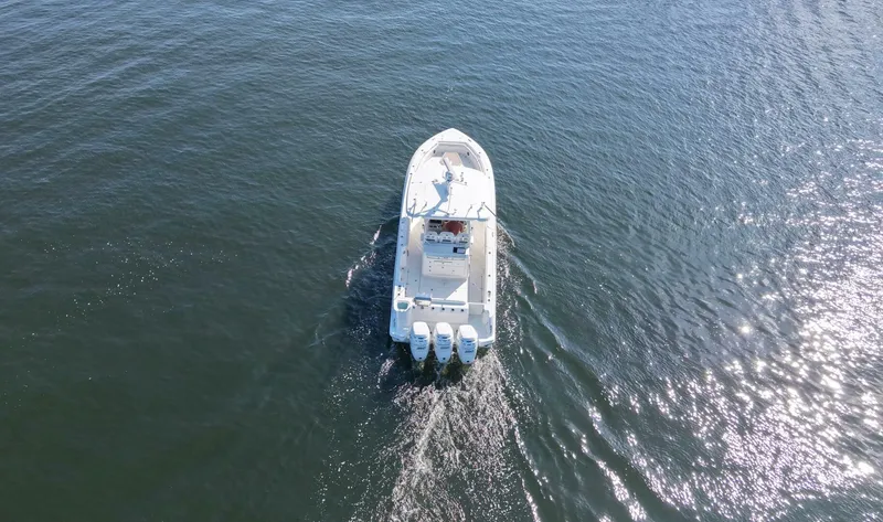Slide: The Image of Boston Whaler 35 - 35 Boston Whaler Aerial Running Shot  2016 Boston Whaler 35 Center Console - 5821335