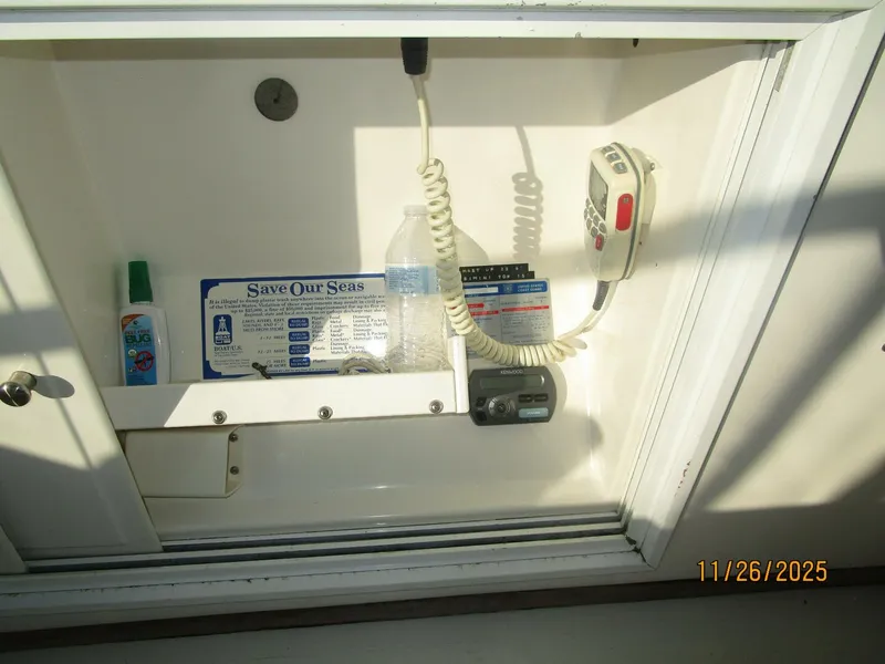 Slide: The Image of 42' GrandBanks flybridge electronics cabinet - 5824538