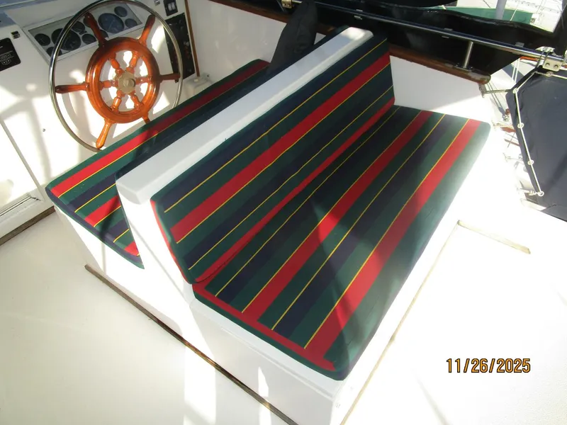 Slide: The Image of 42' Grand Banks flybridge starboard seating2 - 5824547