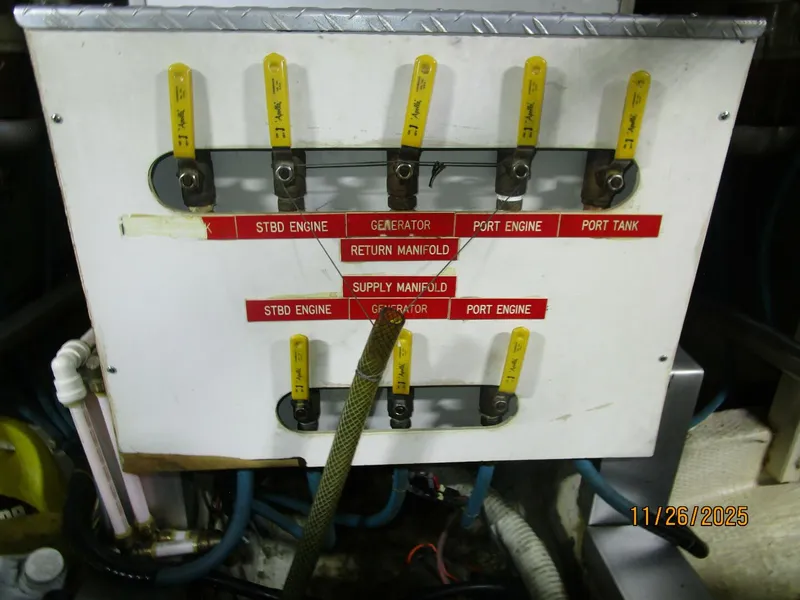 Slide: The Image of 42' Grand Banks fuel manifold - 5824551