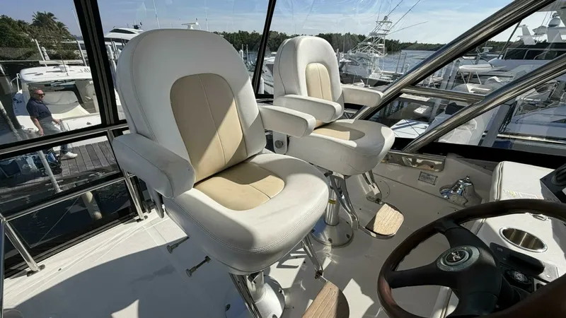 Slide: The Image of 2008 Sea Ray 47 Sedan Bridge - Flybridge Helm - 6613425