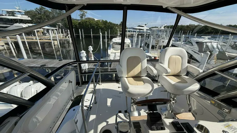 Slide: The Image of 2008 Sea Ray 47 Sedan Bridge - Flybridge Helm - 6613424