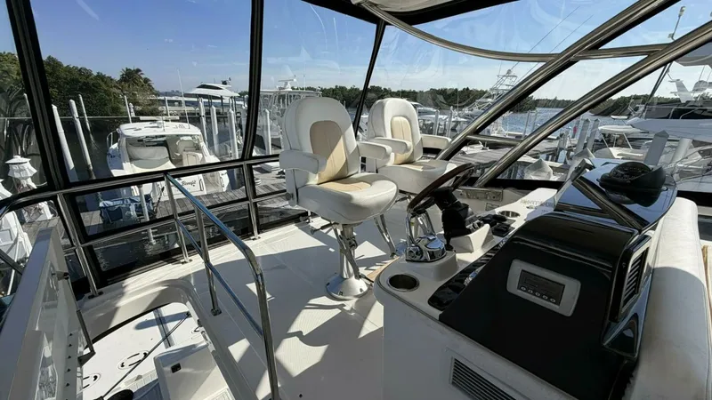 Slide: The Image of 2008 Sea Ray 47 Sedan Bridge - Flybridge Helm - 6613423