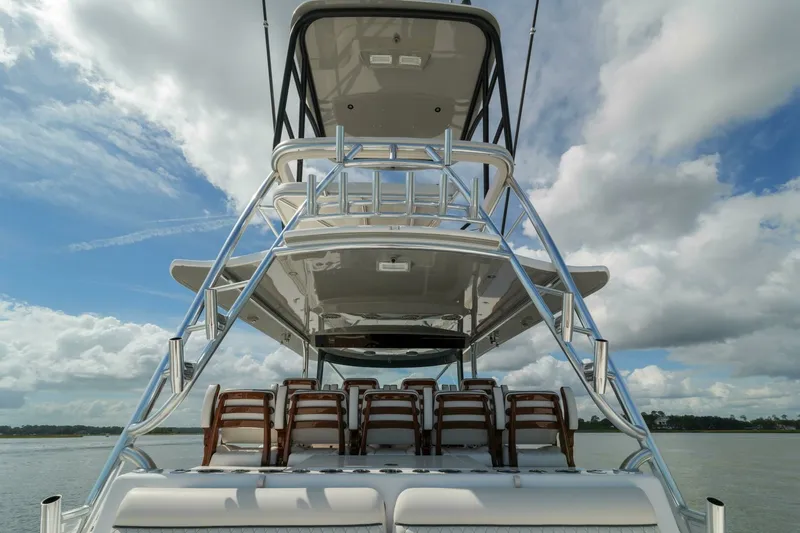 Slide: The Image of Valhalla 55 - Lucky 24 IV - Tower View from Cockpit 2024 Valhalla 55 Center Console - Lucky 24 IV - 7648943