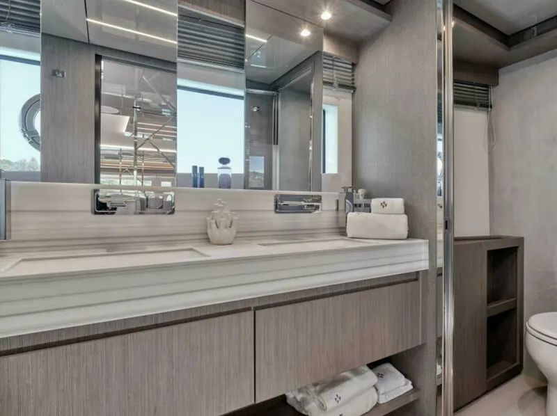 Slide: The Image of 2025 M8 65 Prestige M8 Multi-Hull Power Catamaran - Manufacturer Master Stateroom Head - 5842732