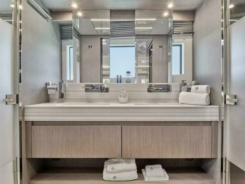 Slide: The Image of 2025 M8 65 Prestige M8 Multi-Hull Power Catamaran - Manufacturer Master Stateroom Head - 5842733