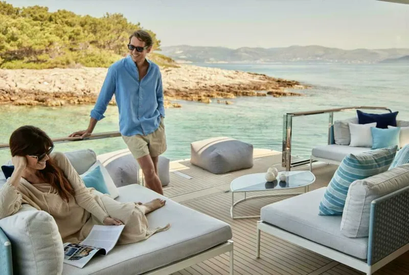 Slide: The Image of 2025 M8 65 Prestige M8 Multi-Hull Power Catamaran - Manufacturer Cockpit - 5842739