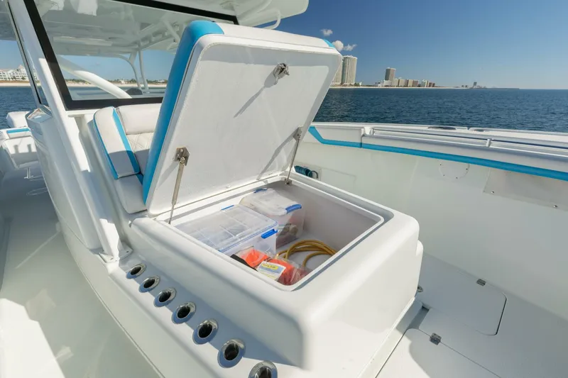 Slide: The Image of 2017 42 Yellowfin Offshore Fins Up Storage - 5869960