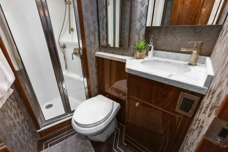 Slide: The Image of 2022 Viking 68 Enclosed Bridge- PIPE DREAM- Forward Stateroom Head - 5922357