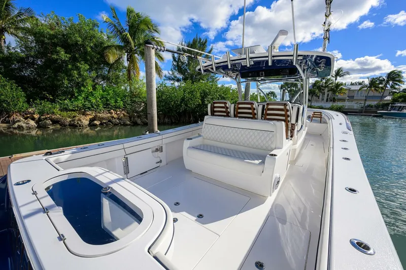 Slide: The Image of Valhalla 41 - Fishability - Exterior Photo 2025 Valhalla V41 Center Console - Fishability - 5852026