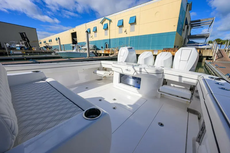 Slide: The Image of Valhalla 41 - Fishability - Exterior Photo 2025 Valhalla V41 Center Console - Fishability - 5852023