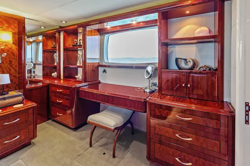 Slide: The Image of 2005 Lazzara Yachts 80 'Summerwind' - Master Stateroom Vanity - 5856245
