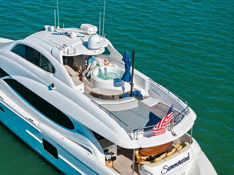 Slide: The Image of 2005 Lazzara Yachts 80 'Summerwind' - Profile Aerial - 5856229