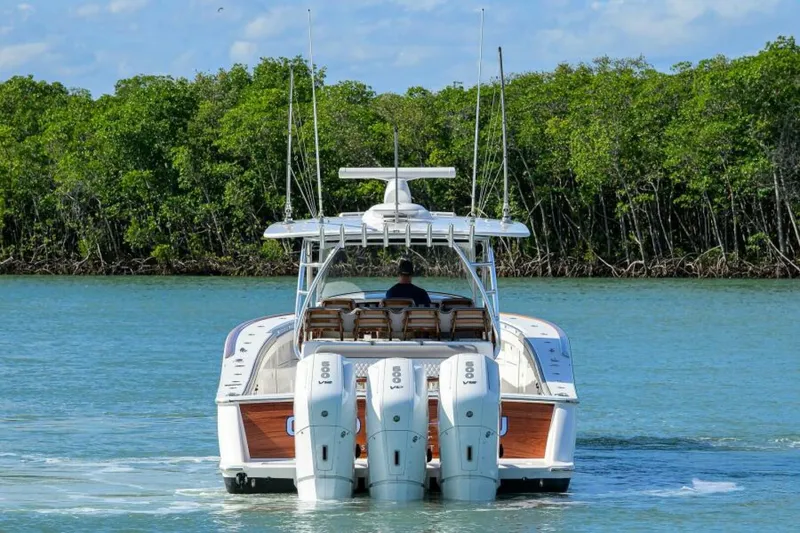 Slide: The Image of Valhalla 46 - Aft Profile 2022 Valhalla 46 Center Console - 5855460