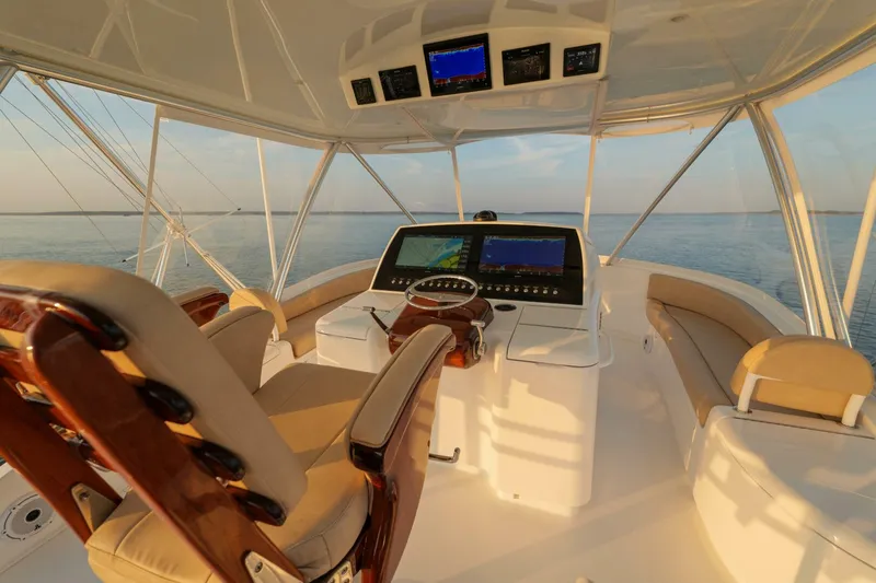 Slide: The Image of Viking 54 - Salty Dog -Flybridge Helm Station 2023 Viking 54 Convertible - Salty Dog - 5861140