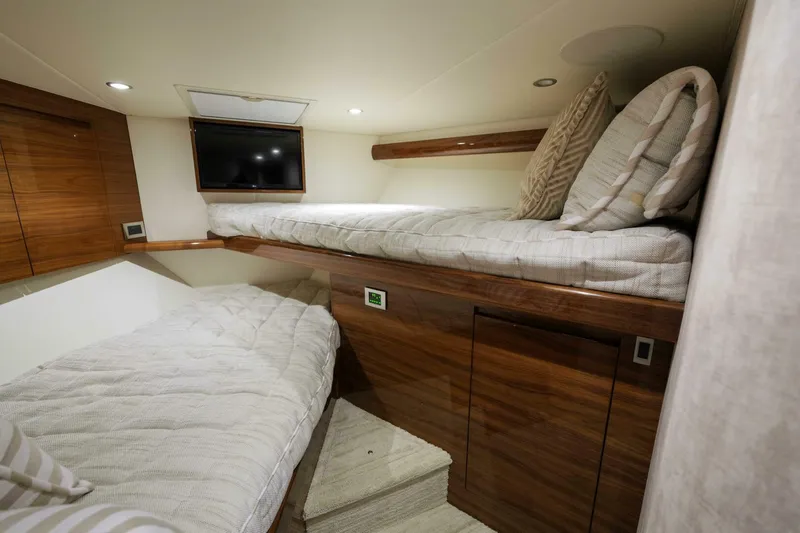 Slide: The Image of Viking 54 - Salty Dog -Forward Stateroom Berths 2023 Viking 54 Convertible - Salty Dog - 5861335