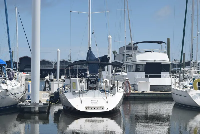 Slide: The Image of 1999 C&C 110 Transom with swim platform up - 5879799