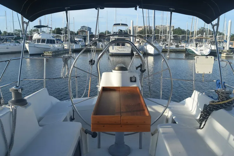 Slide: The Image of 1999 C&C 110 Custom Teak Cockpit Table  - 5879827