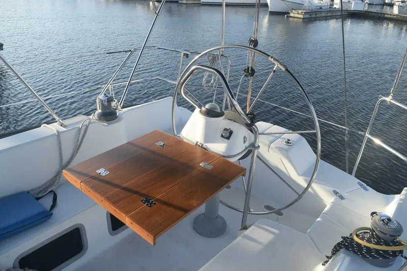 Slide: The Image of 1999 C&C 110 Custom Teak Cockpit Table  - 5879805