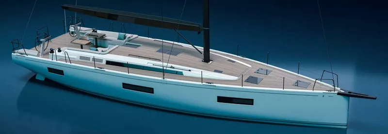 Slide: The Image of Beneteau First 60 Overhead Deck Drawing - 5883251