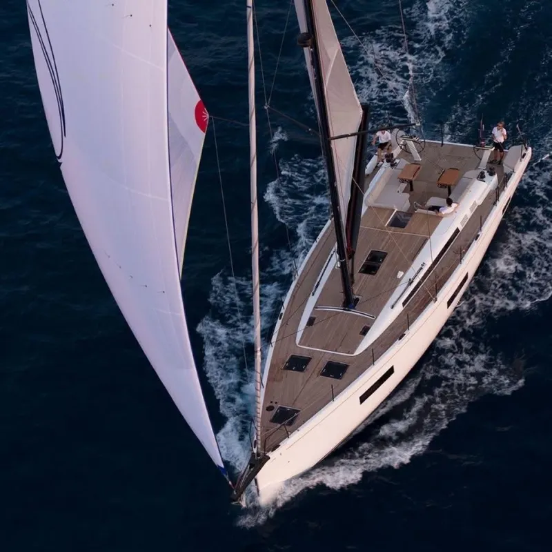 Slide: The Image of Beneteau First 60 Overhead sailing with Spinnaker - 7368831